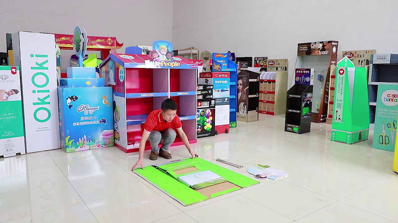 How to install cardboard floor display? YouTube