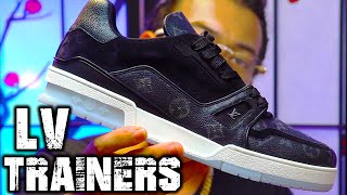 Black LV Trainers Monogram - Unboxing Review [4K]