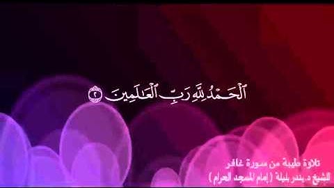 الشيخ بندر بليله و تلاوة رائعه من سورة غافر