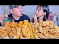 남자친구랑 KFC 사이드메뉴 닭껍질튀김x3 맥앤치즈볼 텐더 캡봉 너겟 치킨 먹방 Mukbang