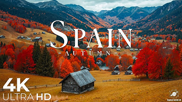 Spain in Autumn 4K 🍁 Golden Landscapes, Cozy Streets & Peaceful Vibes