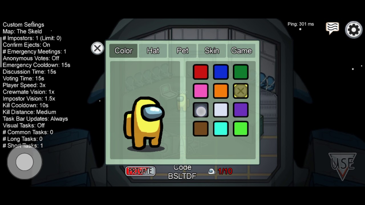 Among Us Color Palette