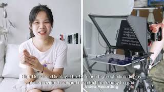 Desview Official T12 Aluminum Alloy Teleprompter for iPad/Tablet/Smartphone/Cameras/DSLR with Remote