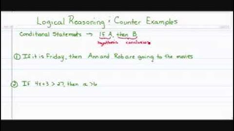 Algebra 1 Lesson 7 Logical Reasoning  Counterexamples