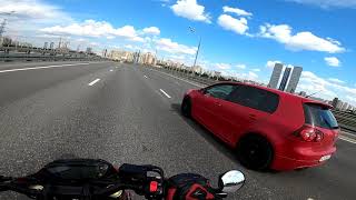 Funny ride vol.2 - GSX-S750 vs VW Golf GTI Mk5