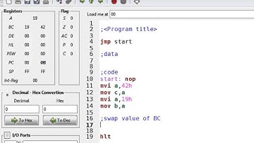 Using GNU8085 simulator Tutorial
