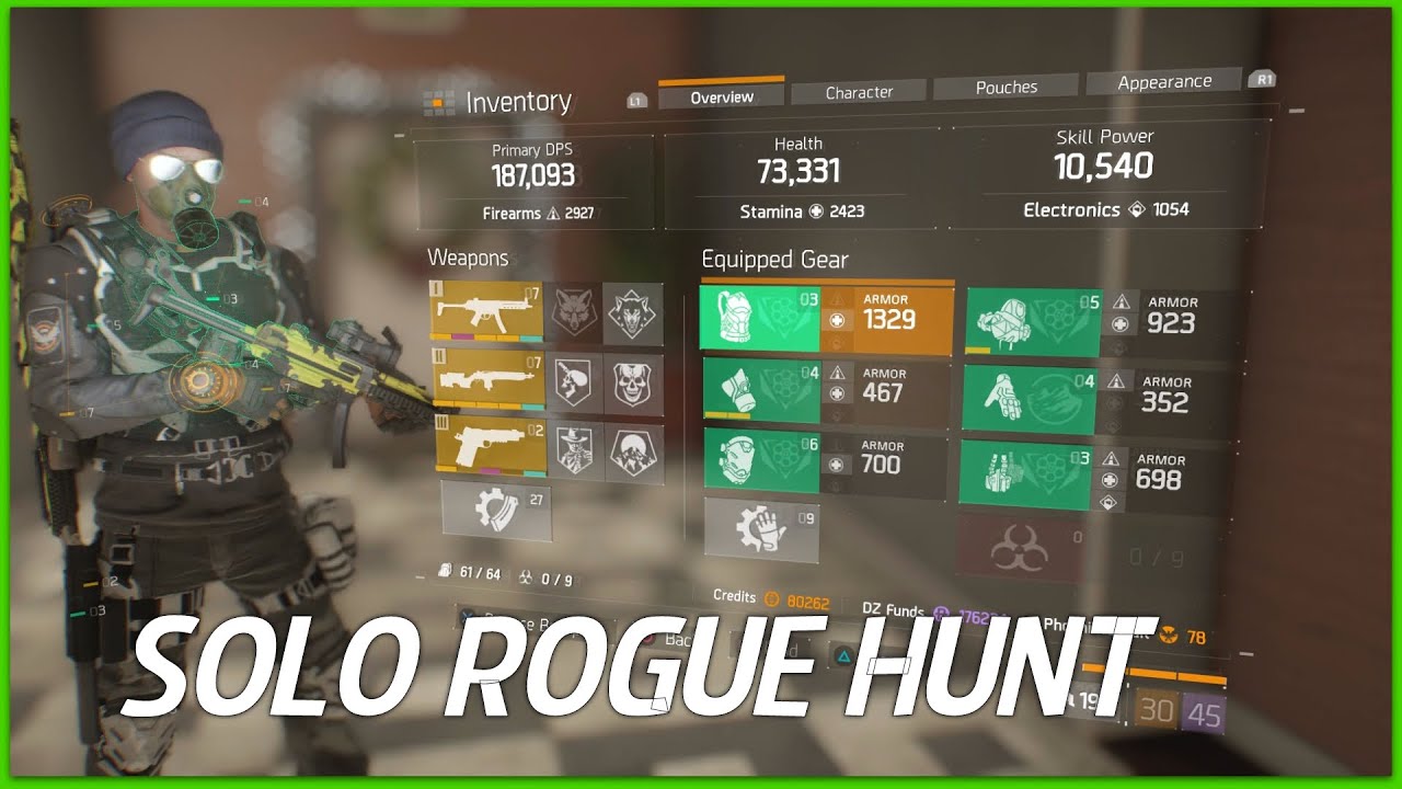 The Division Solo Dark Zone Rogue Hunt with Striker's Gear Set YouTube