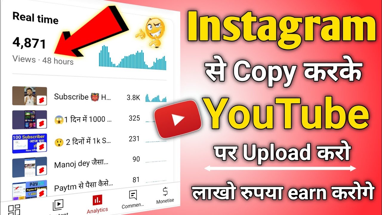 Instagram से copy कर के YouTube पर Upload करो million मे Views आयेंगे || copy paste video on youtube