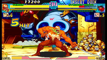 Marvel vs Capcom 1 ( Arcade ) - Red Venom / Gambit Playthrough ( May 29, 2017 )