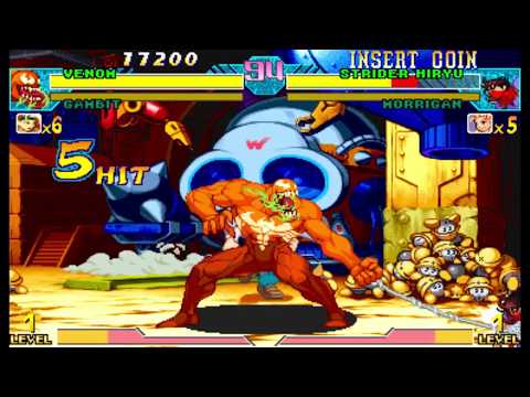 Marvel vs Capcom 1 ( Arcade ) - Red Venom / Gambit Playthrough ( May 29, 2017 )