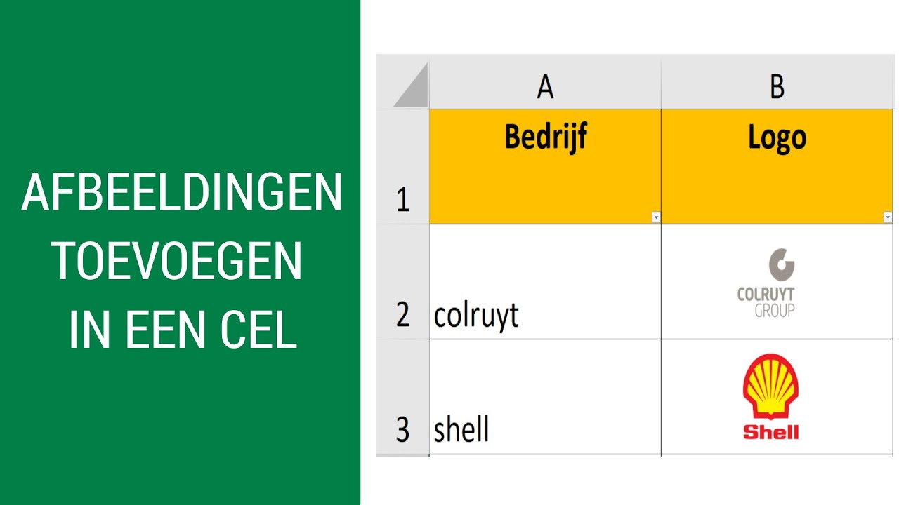 Afbeeldingen toevoegen in een cel excel youtube