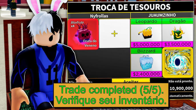 Trade No Blox fruits, eu sai ganhando ? #roblox #bloxfruits #zarakiro