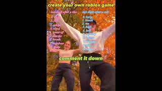 🍄create your own roblox game🌸comment it down after🐸like and sub for more✨