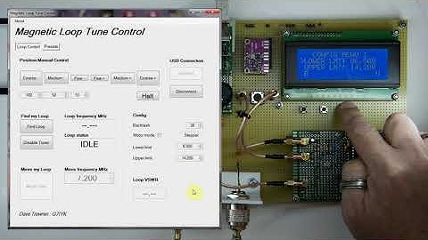 Magnetic Loop Tuner Configuration menus