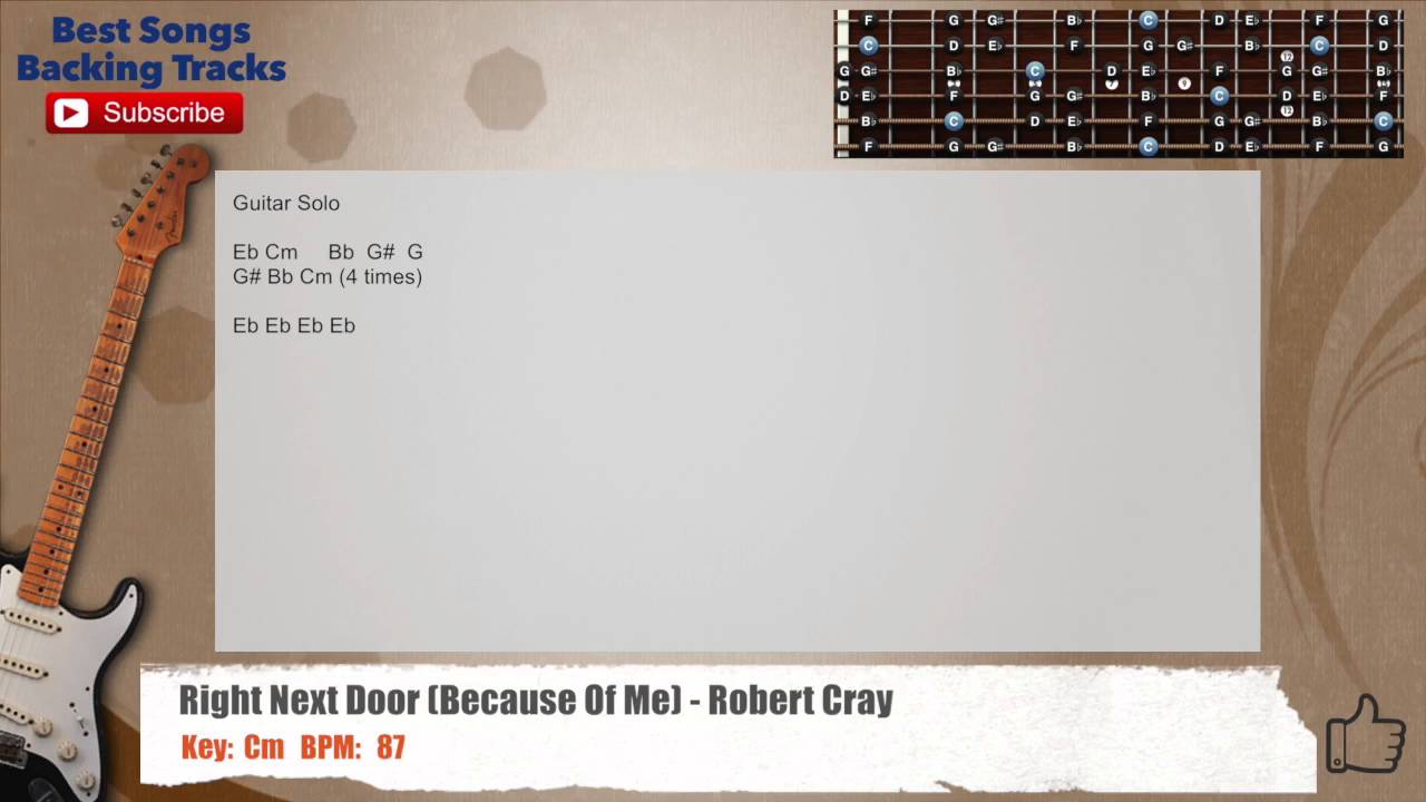 Right Next Door Because Of Me Robert Cray Guitar Backing Track