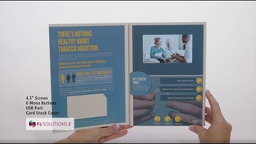 Video Folder Marketing: 4.3" Screen, Multiple Videos, Six Menu Buttons - Product Example: NY DoH