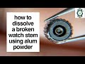 How to Dissolve a Broken Watch Stem in Alum Powder