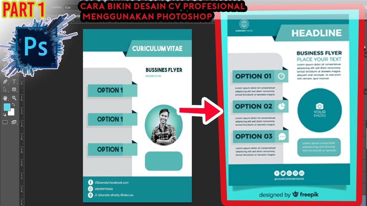  CARA  MEMBUAT  DESAIN  CV PROFESIONAL MENGGUNAKAN PHOTOSHOP  