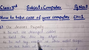 Class 3 || Computer || chapter 01 || Lesson 02 || How to take care of your computer