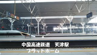 【中国高速鉄道】天津駅高速鉄道プラットホーム