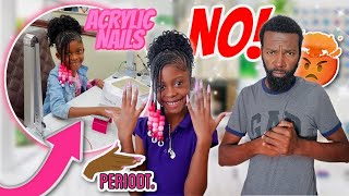 7 Year old Gets Acrylic Nails Prank on Dad