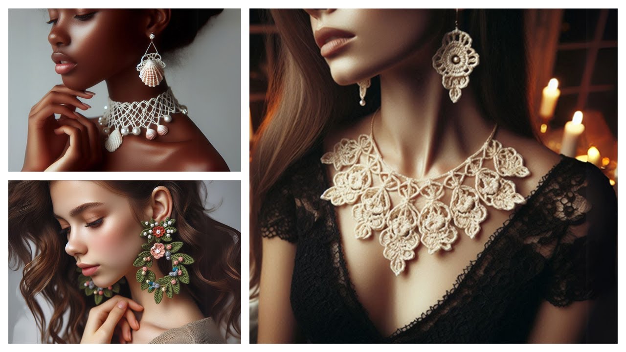 Beautiful Wool Knitted Earrings & Necklace | Unique Crochet Jewelry Ideas 