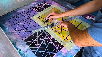 Abstract Painting Tutorial Using Masking Tape (4k)