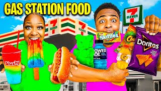 Eating Only GAS STATION FOOD for 24 HOURS!!