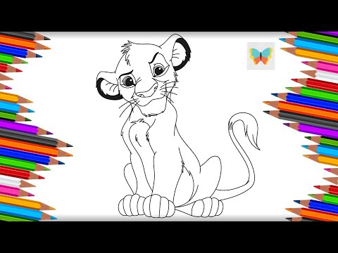 Как нарисовать Симбу из мультика Король Лев | Рисуем и Учим Цвета | Kids Coloring