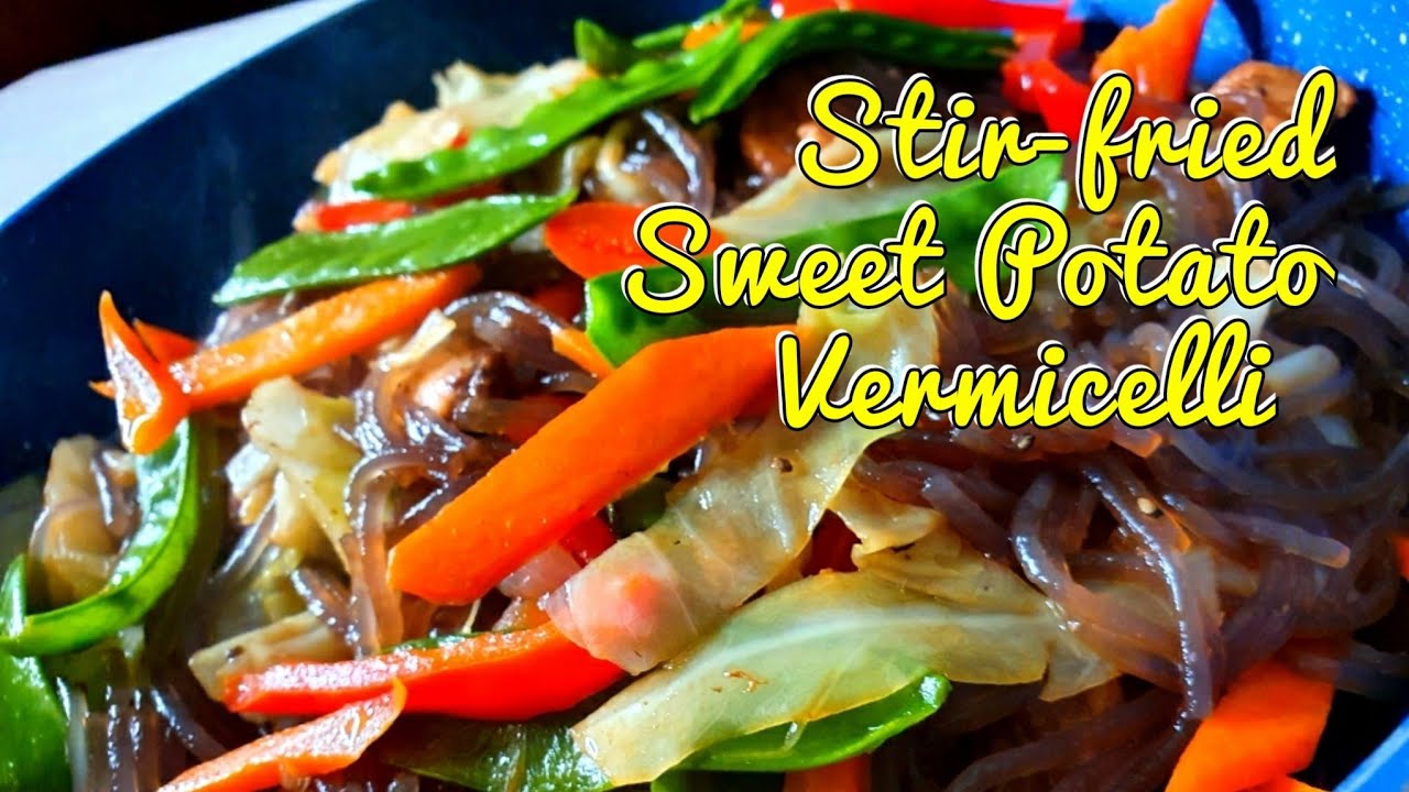 How To Cook Sweet Potato Vermicelli And Chicken StirFry/Japchae YouTube