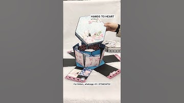 Hexagon Tower Explosion Box | Handmade | Hands to heart | Hexagon Explosion Box | Birthday Gifts
