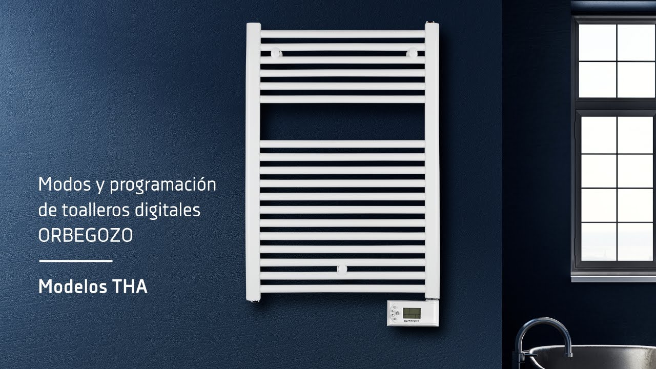 Toallero eléctrico Orbegozo Digital con Fluido térmico. Calienta el Cuarto  de baño y Seca Toallas. Potencia 200 W. Pantalla LCD