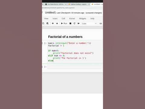 Python program to find the factorial of a number #python #shorts - YouTube