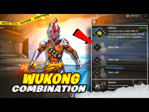 WUKONG ( BEST ) COMBINATION AFTER UPDATE || FREE FIRE BEST COMBINATION