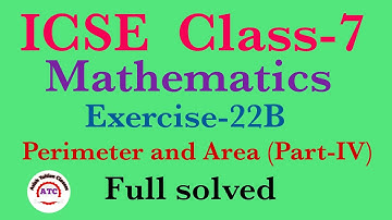 "Perimeter and Area" Chapter 22B -Introduction - ICSE Class -7th Maths solution