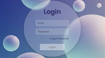 HTML & CSS Project: How to Create a Glassmorphism Login Form | Tutorial