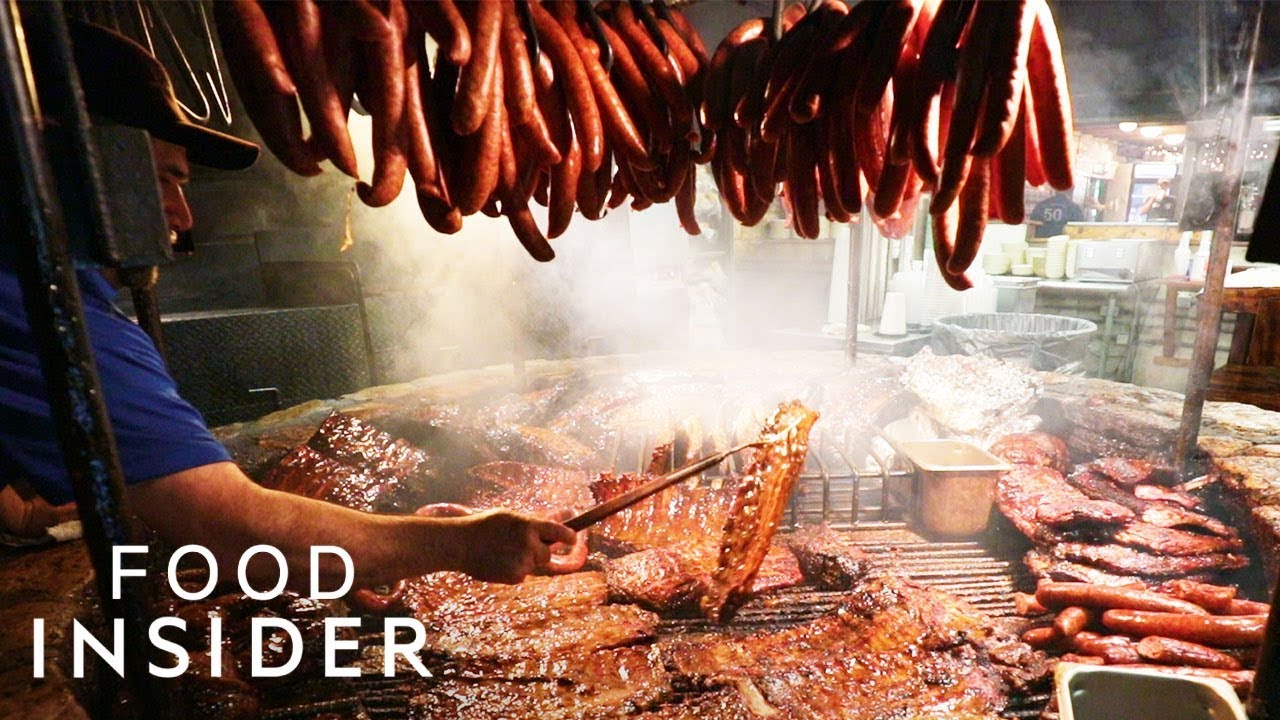 Famous Texas Bbq Cooks Meat Over A