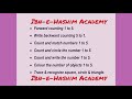 Maths syllabus for nursery lbnehashim academy