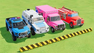 POLICE CAR, FIRE TRUCK, AMBULANCE, COLORFUL CARS FOR TRANSPORTING! PART #1 -FS 22
