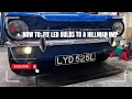 Fitting LED bulbs to a Hillman Imp and showing the comparison.
