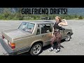 Teaching my girlfriend how to drift her volvo 740 then this happens