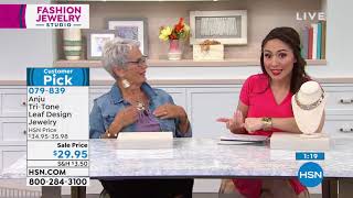 Anju Tritone Leaf Design Cuff Bracelet