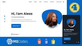 RESPONSIVE PORTFOLIO WEBSITE using HTML CSS JAVASCRIPT step by step with DARK/LIGHT MODE [Part 4/4]