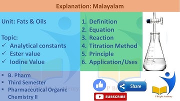 #ester #iodine  value #analyticalconstants #fatsoils #organicchemistry  #3rdsemester #pbrightacademy