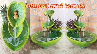 DIY | Waterfall and fish tank / Great idea from cement and leaves