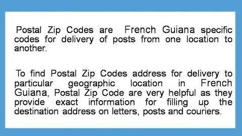 About French Guiana Postal Zip Code Finder