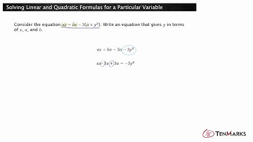 Solving Linear and Quadratic Formulas for a Particular Value  (A-CED.4)