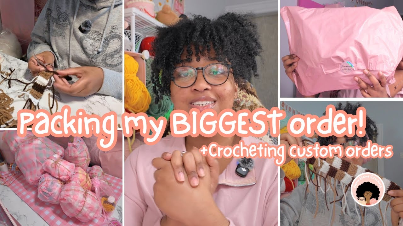 Packing my BIGGEST ORDER ever! Crocheting Custom orders | Catching up on crochet orders pt.3