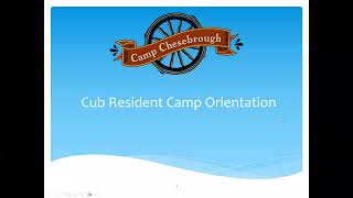 Cub Resident Camp 2023 Leaders Orientation