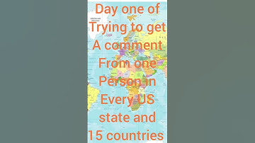 Day 1 of trying to get a comment from one person in every US state and 15 countries